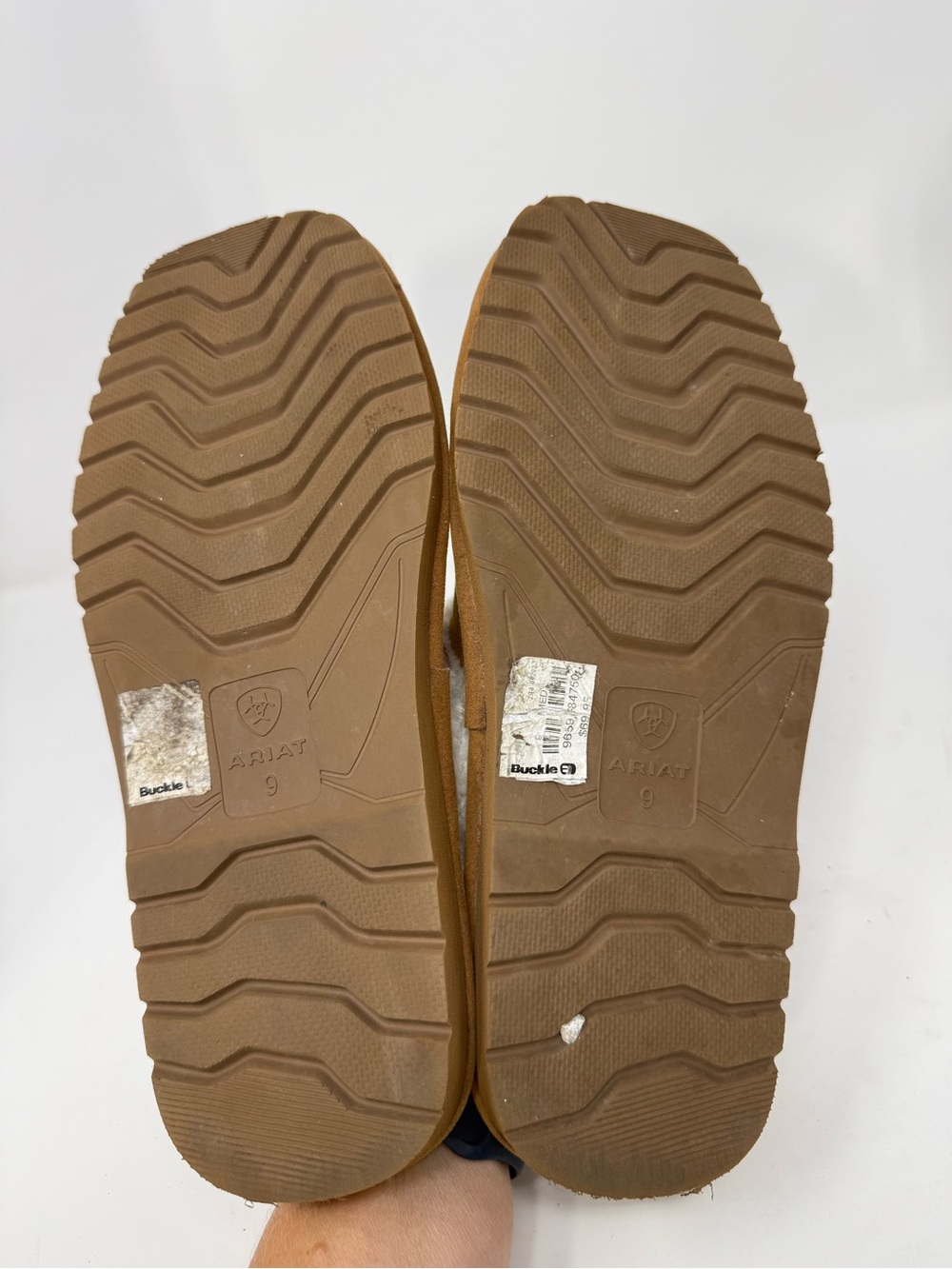 Ariat Chestnut Suede-Look Mule Slippers with Cream Faux Shearling sz 9 (KLHYCE) - Picture 6 of 8